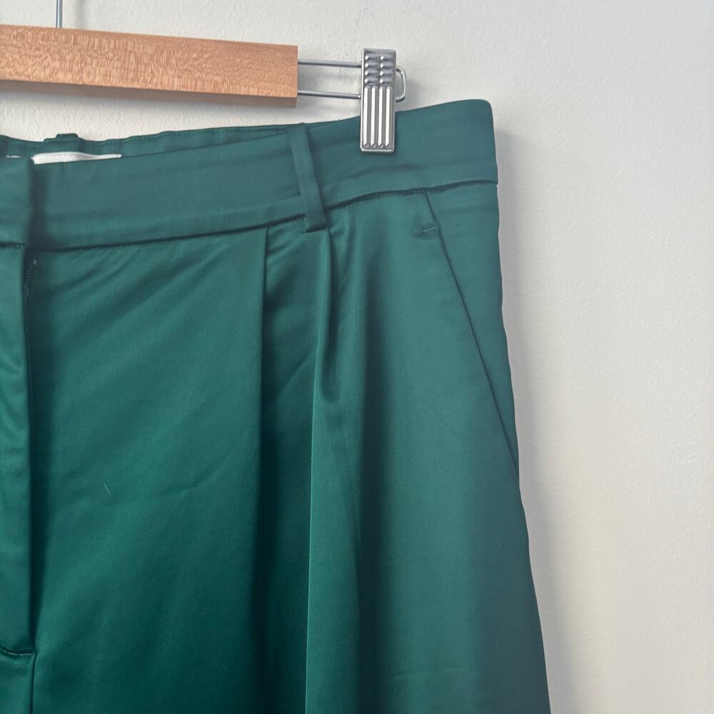 Abercrombie & Fitch Sloane Tailored Deep Green Satin Pants Sz 31 - Picture 5 of 8